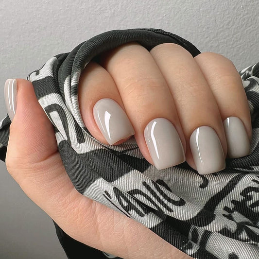 Short Square Solid Color Nail Shaped Piece Wear Armor