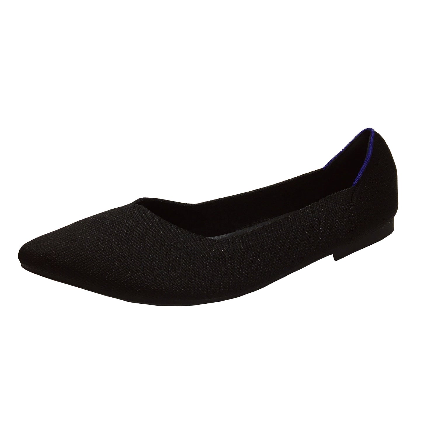 Shallow Mouth Flying Knit Shoes Pointed Toe Flat Knit Egg Roll