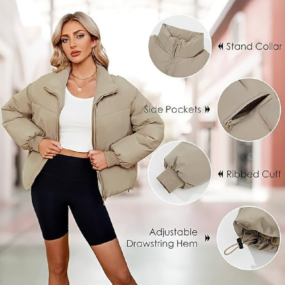 Women's Lightweight Quilted Down Jacket Casual Long Sleeve