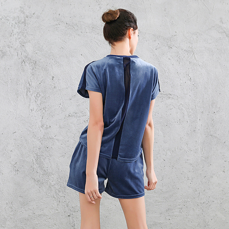 Velvet shorts ribbed