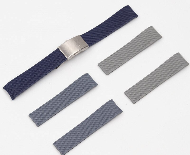 Men's sports diving silicone rubber watch strap