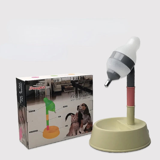 The New Dog Waterer Can Adjust The Height Of Pets And The Water And Feed All-in-one Cat Drinking Bowl Dog Supplies