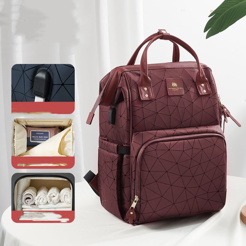 Mommy Bag Multifunktionel Mor og Baby Rygsæk Dobbelt Skulder Stor Kapacitet