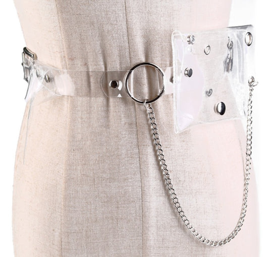 Transparent Laser Waist Bag Belt Women's Chain Mini Small Bag