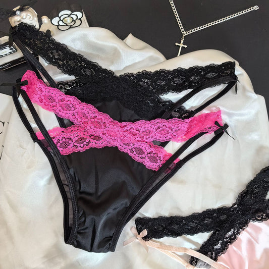 High Fork Hot Girl Pure Lace Satin Briefs