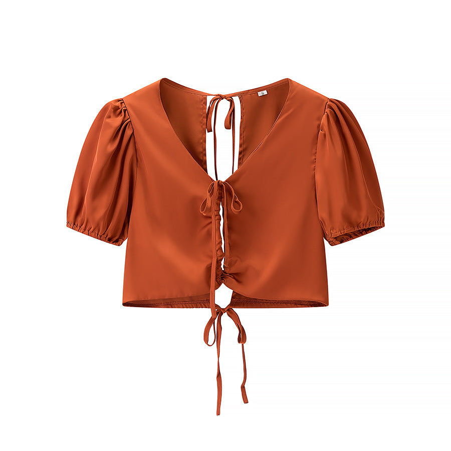 Women's One-shoulder Small Chest Gathering Tie Sexy Bikini
