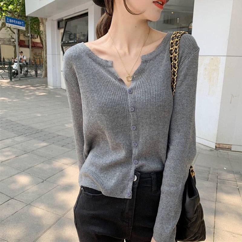 Outer Wear Slim Fit Sweater Cardigan Outerwear Top
