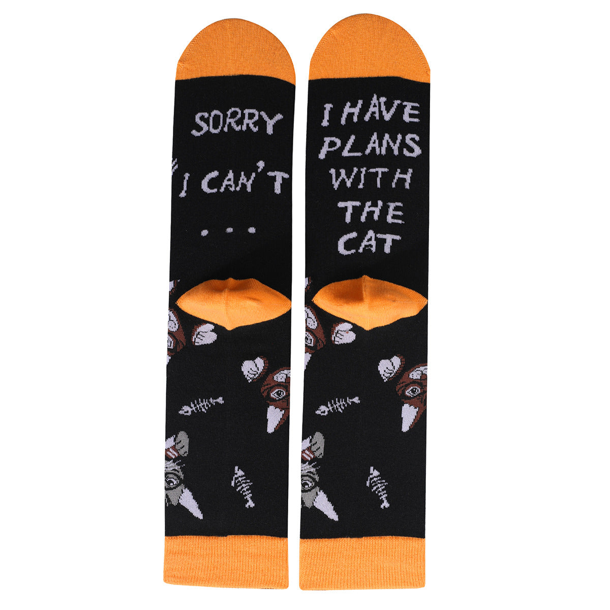 Cat, Dog  Animal Letters Men's Cotton Medium Tube Socks