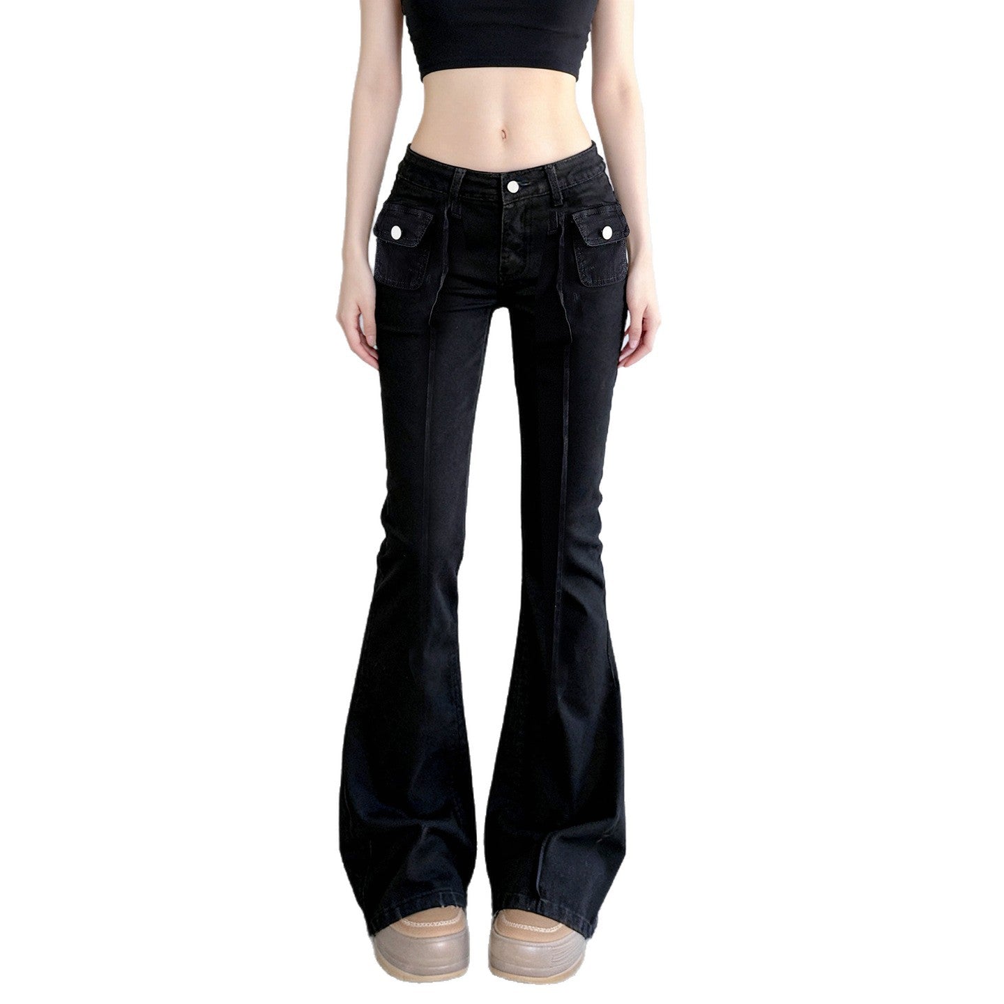 Patchwork Casual Trendy Low-rise Denim Jeans For Sassy Girls
