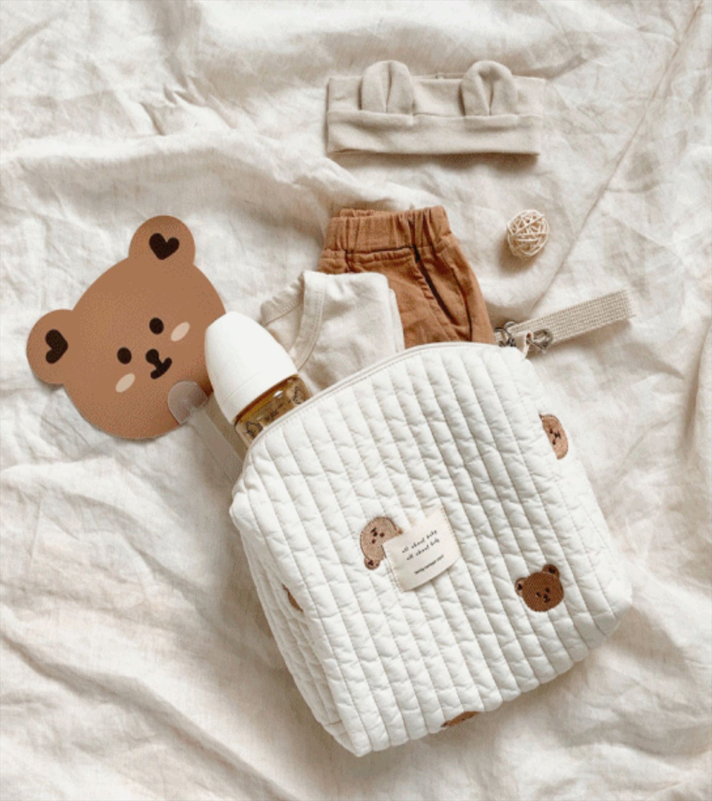 New Year Zipper Embroidery Quilted Cotton Mummy Bag