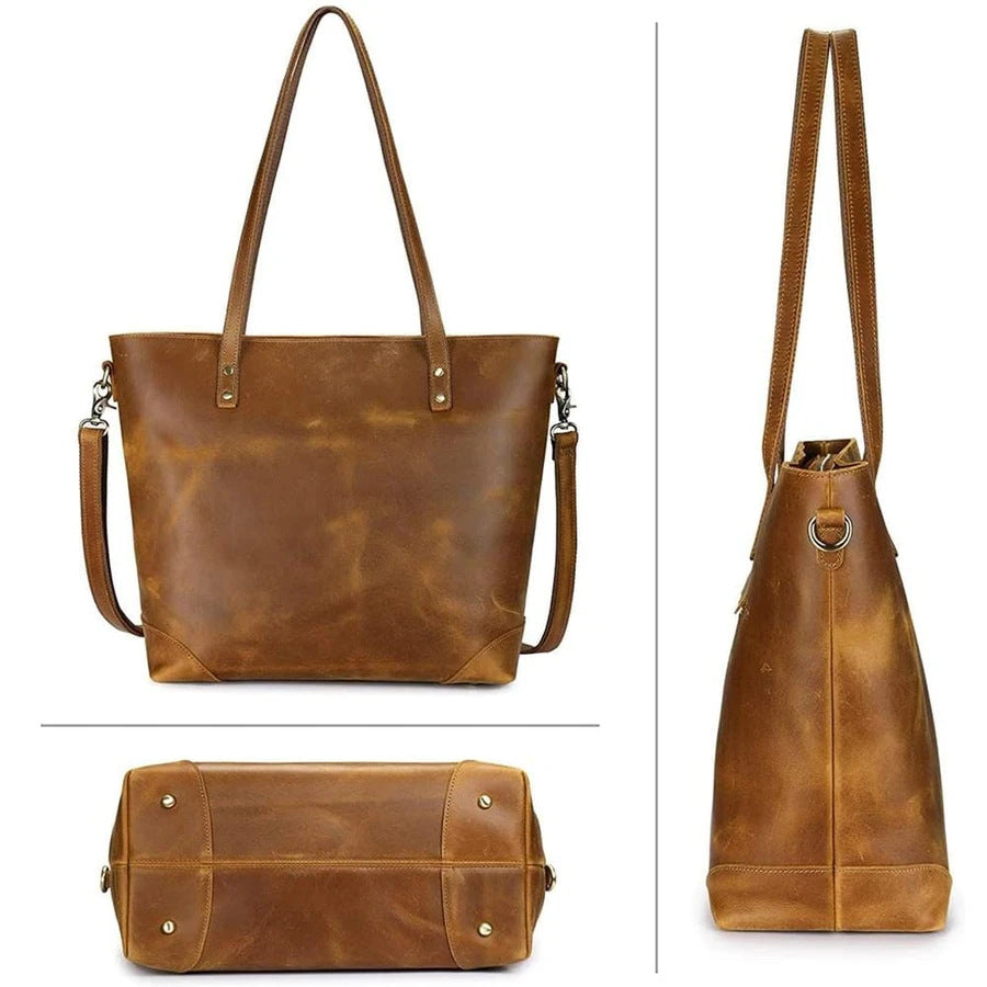 Vintage Vegetable Soft Oil Waxed Shoulder Crossbody Bag