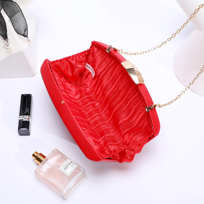 Fashion Crossbody Bag Women Simple Solid Color Fan-shaped