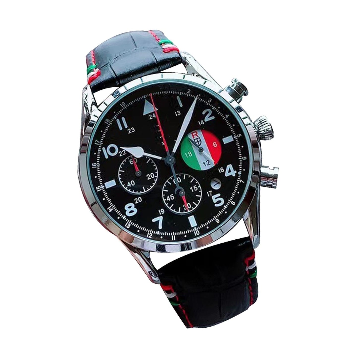 Analog Wristwatch, Mechanical Watch, Automatic Display Waterproof Stylish Men's Timepiece with Leather Strap for Business, Fashion, Calendar and 24-Hour Indication, 43mm Dial