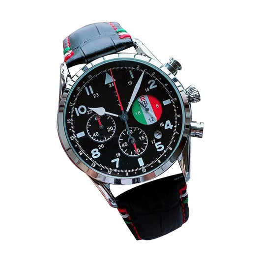 Analog Wristwatch, Mechanical Watch, Automatic Display Waterproof Stylish Men's Timepiece with Leather Strap for Business, Fashion, Calendar and 24-Hour Indication, 43mm Dial