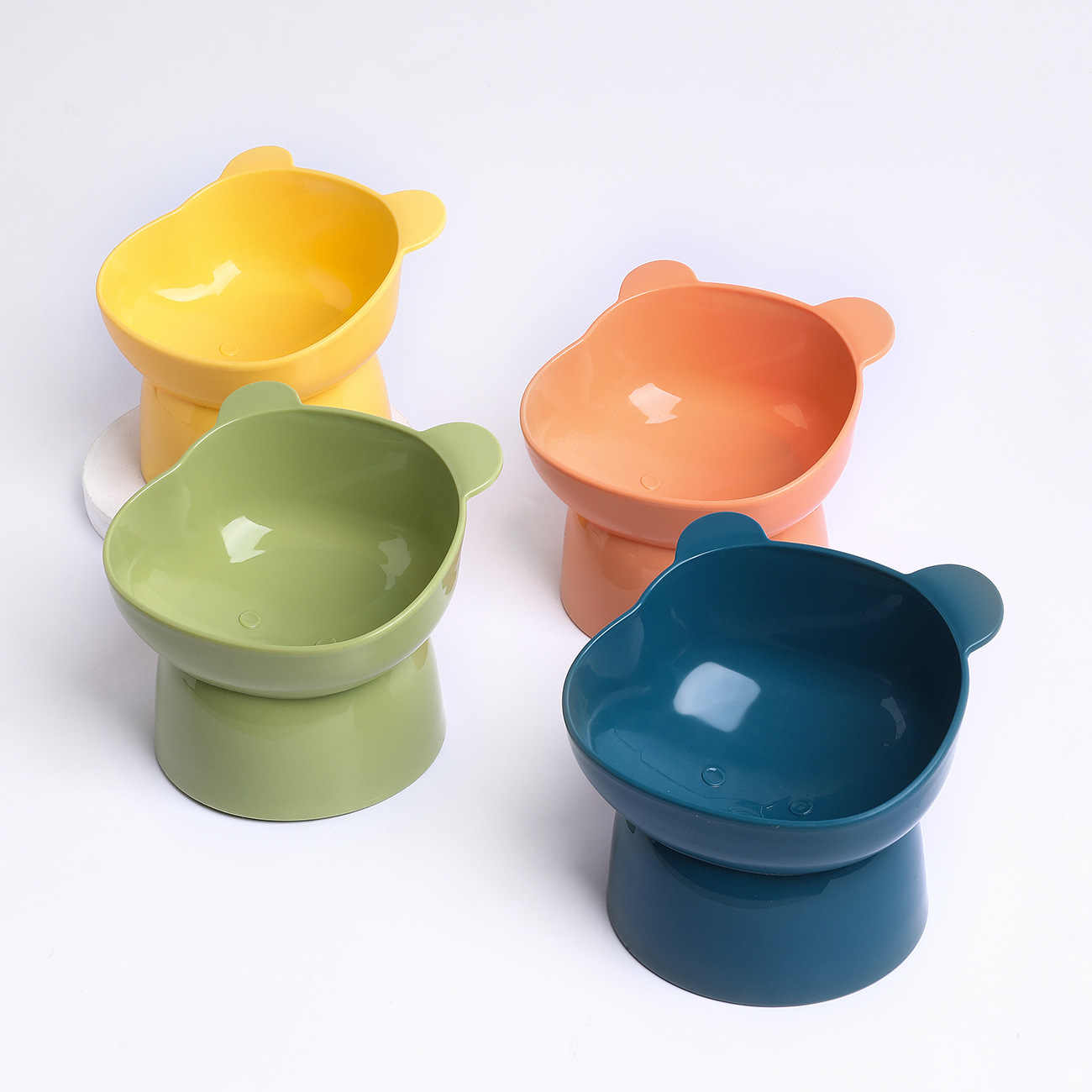 Oblique High Foot Neck Protection Anti-tumble Cat Pet Bowl