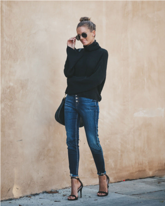 Ripped washed sexy denim pants