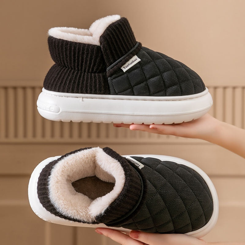 Thick Bottom Non-slip Cotton Shoes Women's Wear-resistant Home Wear