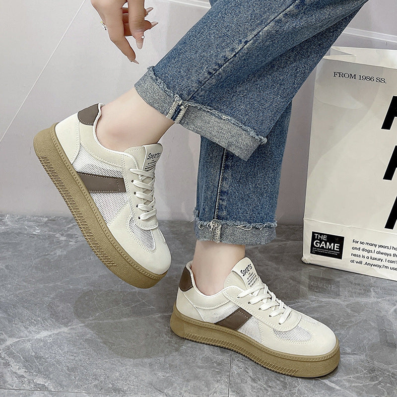 Retro Maillard Casual Classic All-match White Shoes