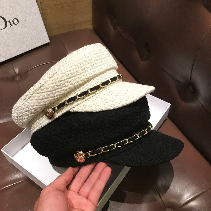 Spring And Autumn Retro Fashion Peaked Cap Octagonal Beret