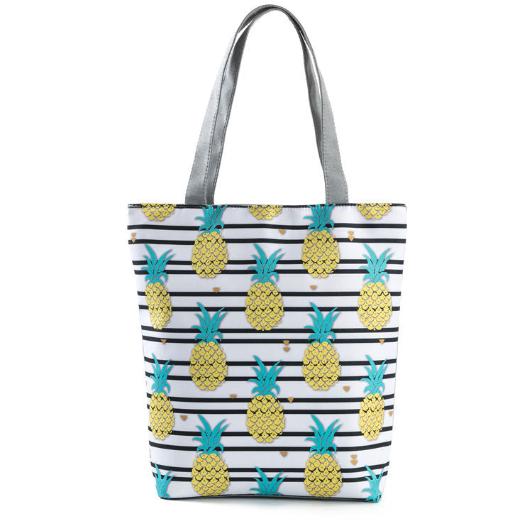 Fruit Pineapple Print Ladies Shoulder Bag Literary Female Cloth Bag