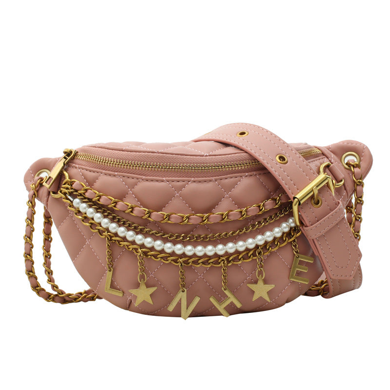 Pearl chain shoulder bag