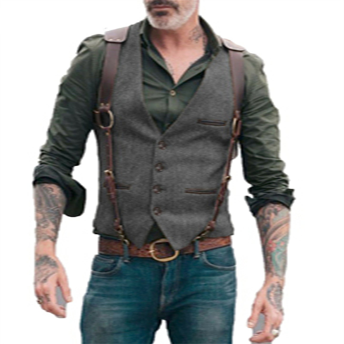 European And American Men's Vest Casual Solid Color
