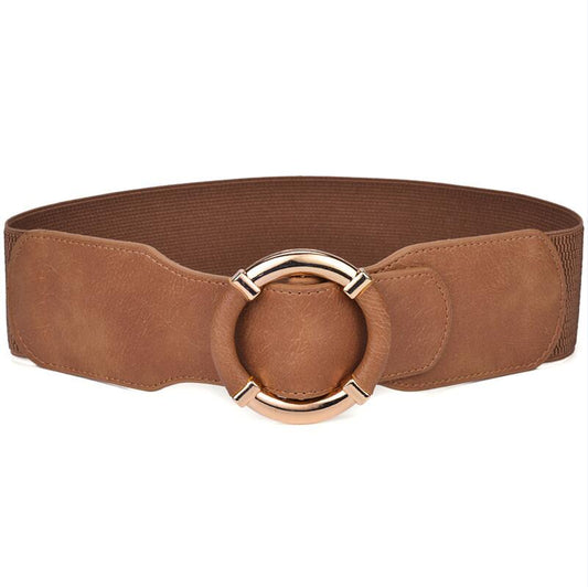 Ring Buckle Elastic Elastic Waist Waist Protection Dress Wide Belt