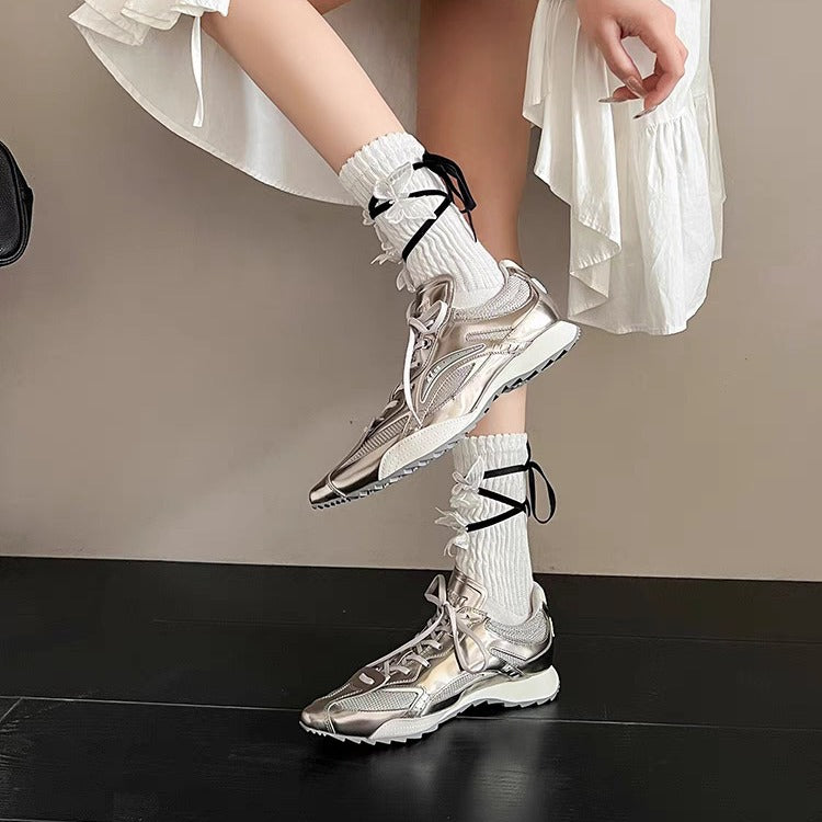 Tongue Thick Bottom Height Increasing Leisure Show Leg Detail Training Shoes