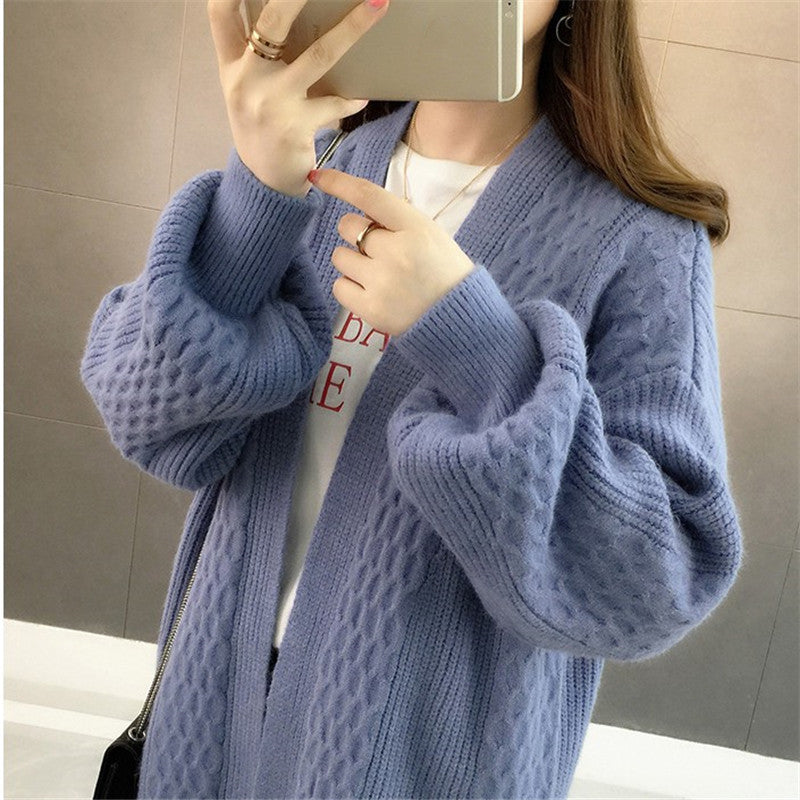 Women's Loose Mid-length Cardigan Sweater