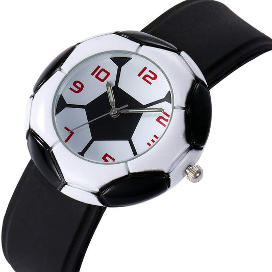 MYFT Men's Fashion Slim Minimalist Waterproof Watch Football Dial Silicone Strap Quartz Child WristMYFT Watches