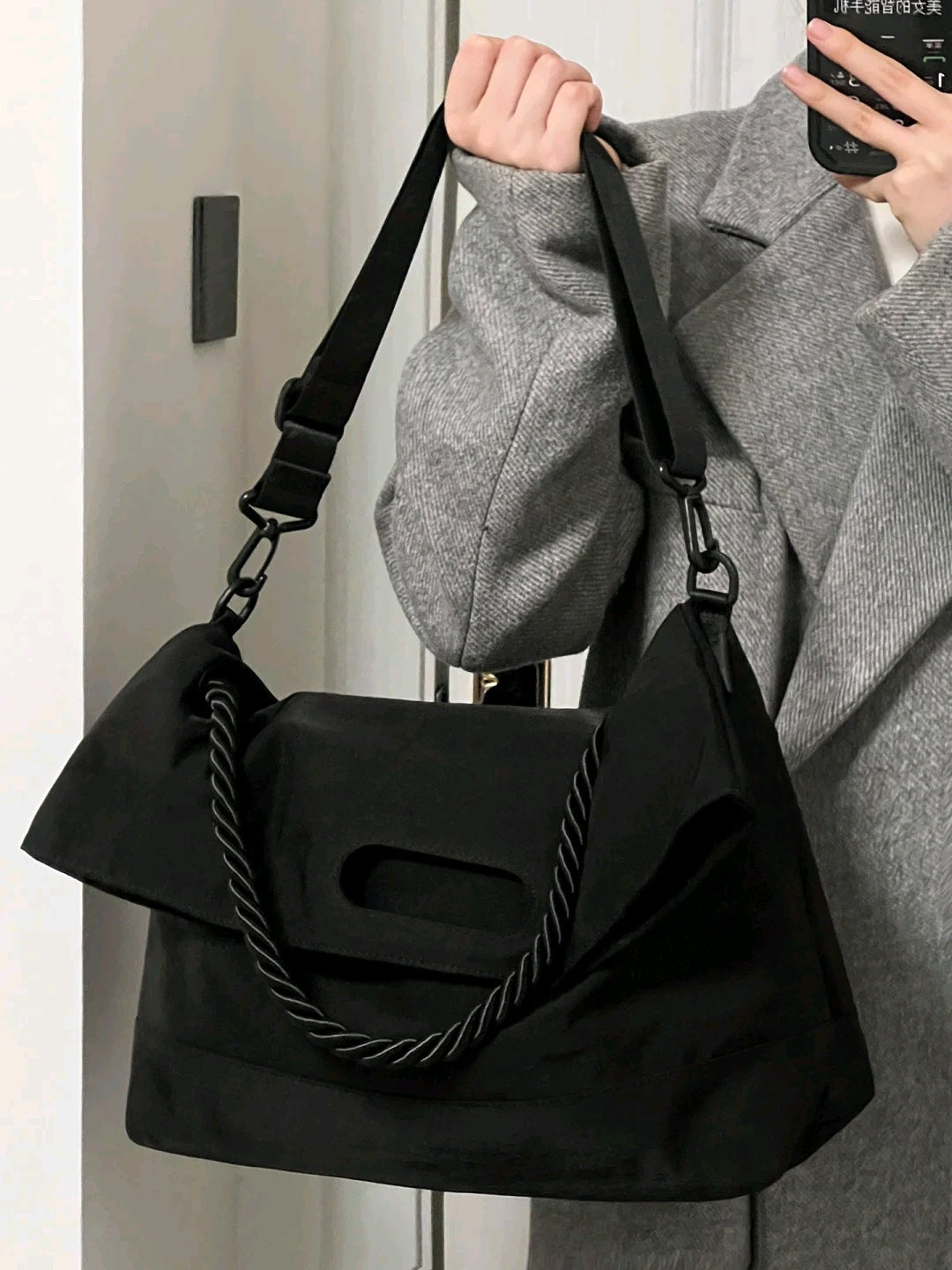 Nylon One-shoulder Crossbody Messenger Bag New College Students Class Large Capacity Totes