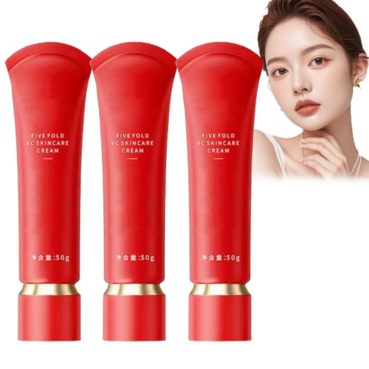 Moisturizing Brightening Tone-Up Concealer Cream, Five Fold VC Skincare Cream, Anti-Wrinkle, Oil Control, Long-Lasting & Waterproof, Multifunctional Hydrating Makeup (3 PCS)
