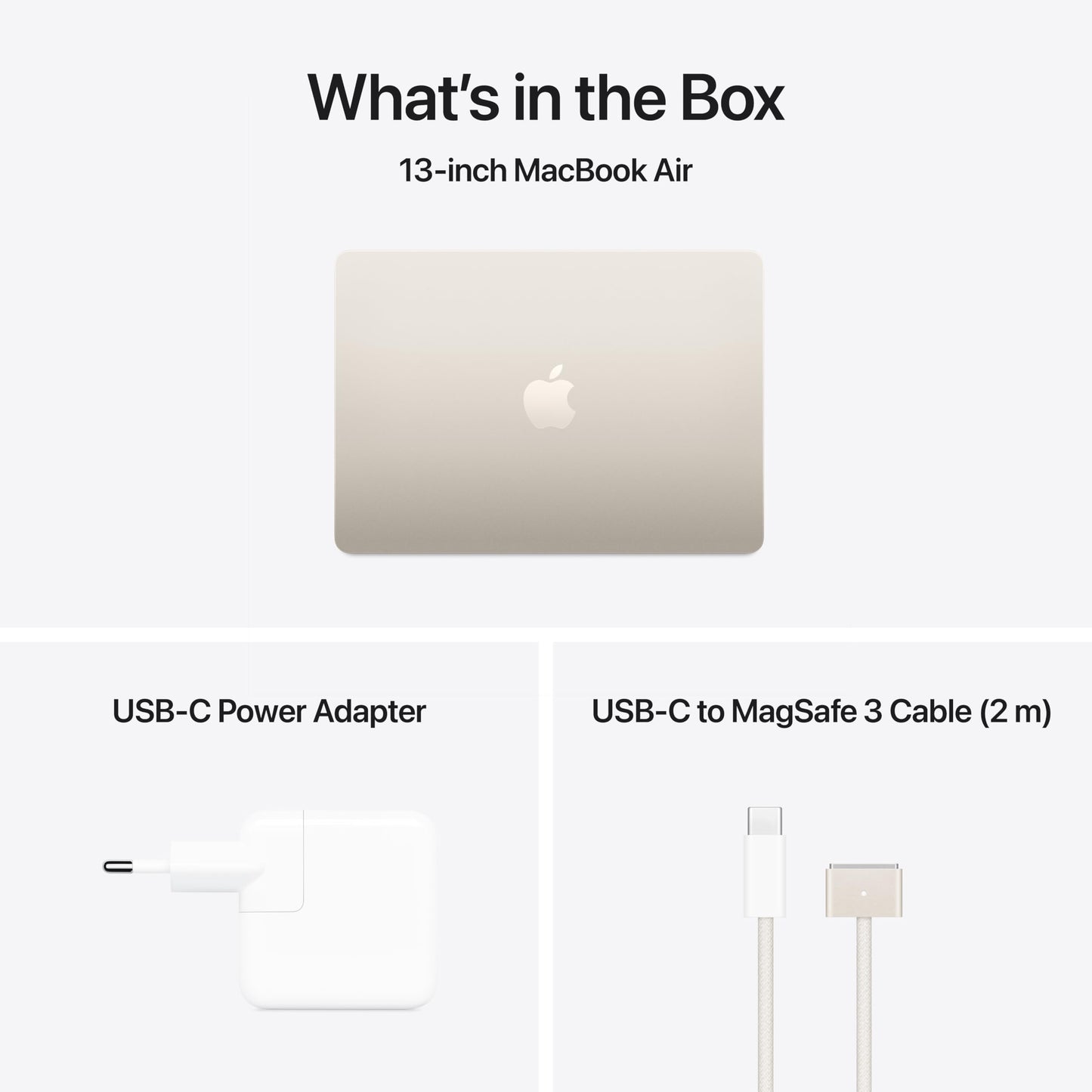 Apple 2025 MacBook Air 13 tum med M4-chip : 13,6-tums Liquid Retina-skärm, 16 GB enhetligt minne, 256 GB SSD-lagring, 12MP Center Stage-kamera, Touch ID, Byggd för Apple Intelligence; stjärnglans