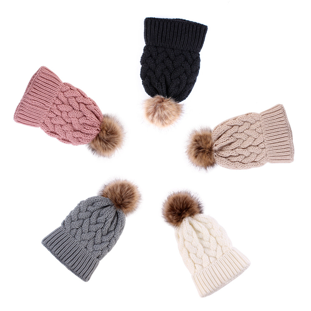 Fashionable Ladies Knit Pullover Warm Woolen Hat