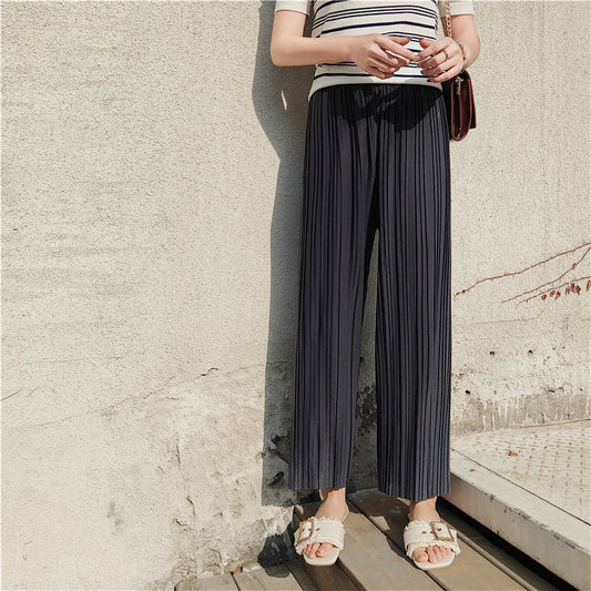 Højplisserede Chiffon Wide-leg Bukser til Kvinder til Forår og Sommer