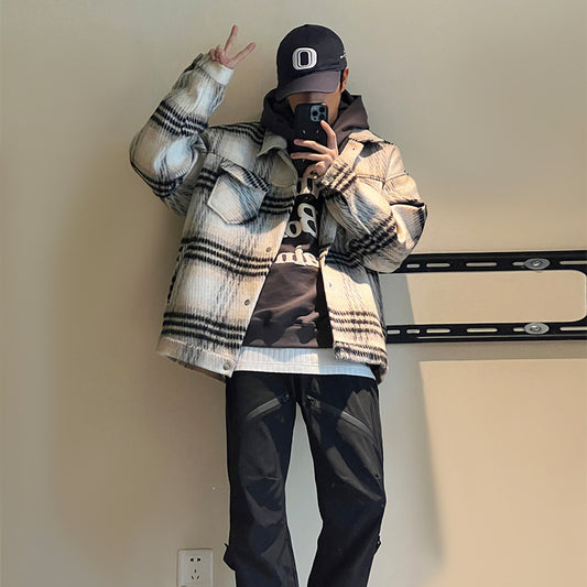 Men's And Women's Loose Shirt Plaid Coat Top
