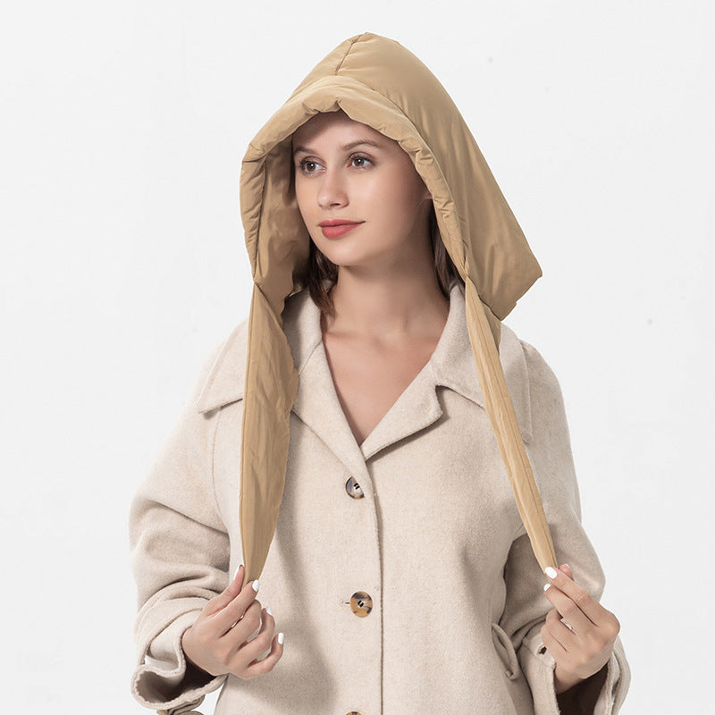 Personality Women's Literary Down Cotton Hat Windproof Ear Protection