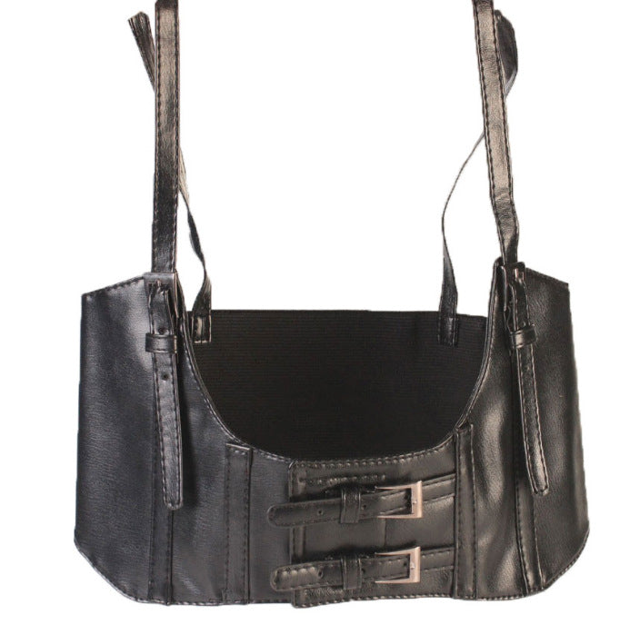 Women's sling, extra-wide belt, waistcoat style elastic elastic strap waist seal