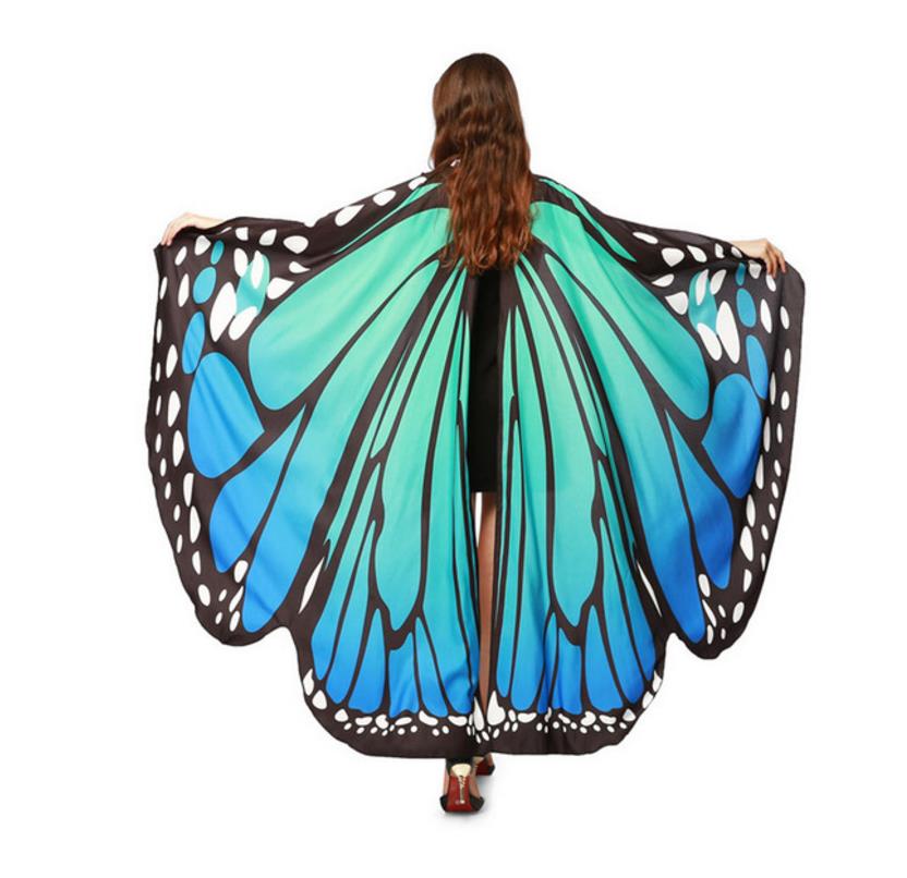 Dance Performance Butterfly Wings Rainbow Color Belly Dance