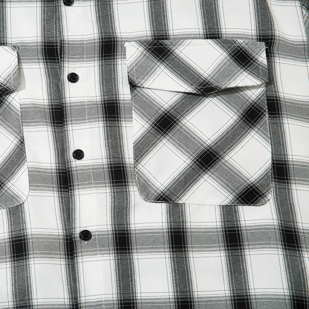 Color Matching Plaid Long Sleeve Shirt Men's Autumn
