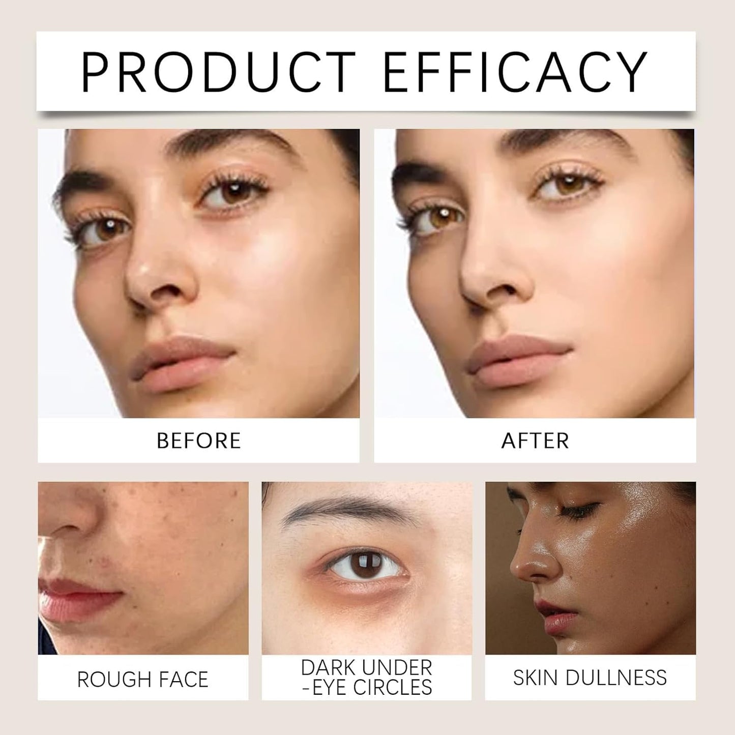 Moisturizing Brightening Tone-Up Concealer Cream, Five Fold VC Skincare Cream, Anti-Wrinkle, Oil Control, Long-Lasting & Waterproof, Multifunctional Hydrating Makeup (3 PCS)
