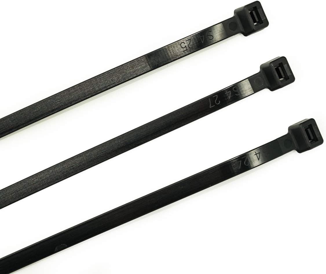 ERKO Kabelbuntband Svart 250 x 4,8 mm Set 100 stycken UV-resistent, Temperaturbeständig Kemisk beständighet, Starkt buntband med 23 kg draghållfasthet