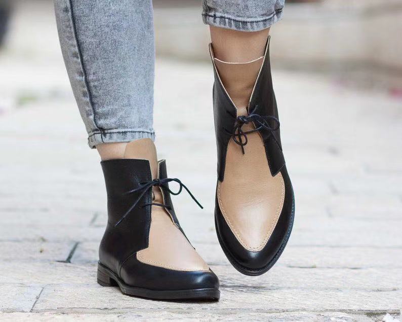 Martin boots low heel women's boots