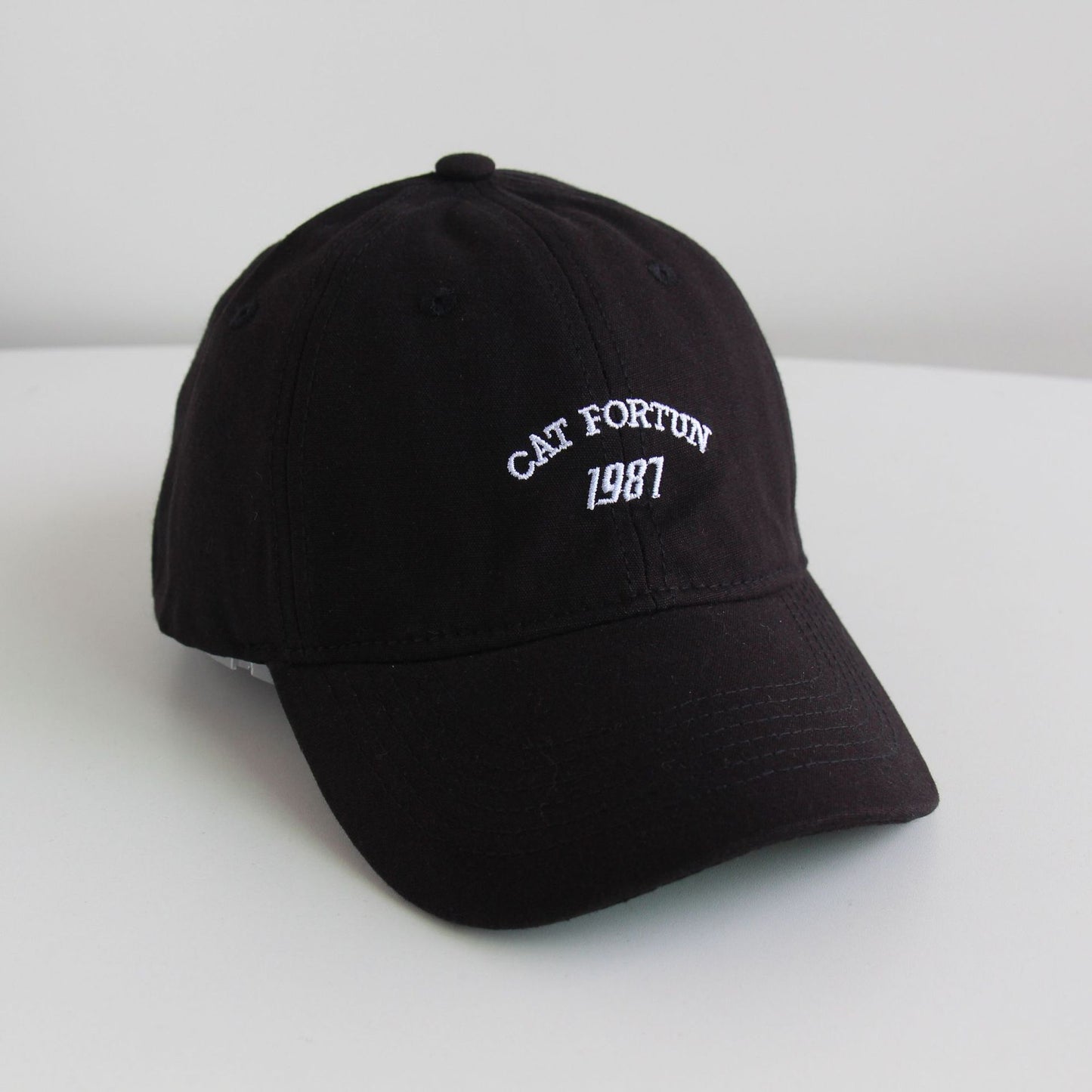Washed Distressed Letters Embroidery Peaked Cap