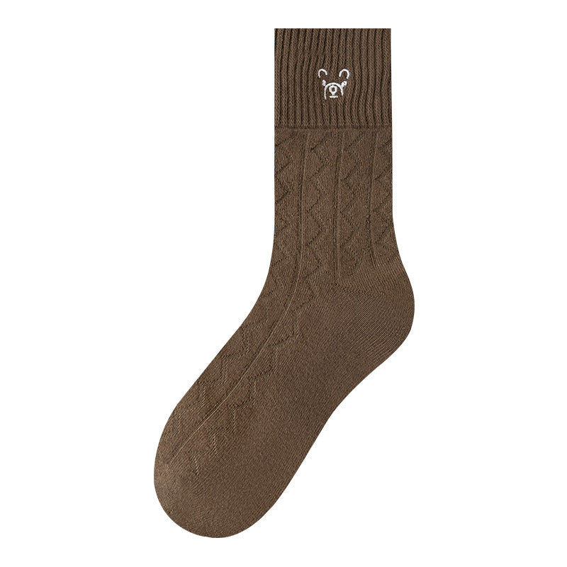 Thickened Terry-loop Hosiery Children's Cartoon Bear Tube Socks
