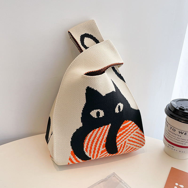 Fashion Outgoing Handbag Korean Woven Tote Bag