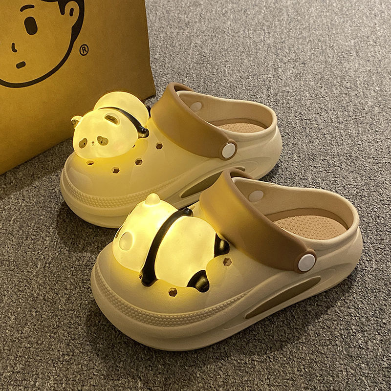 New Spring And Summer Anti-slip Platform Panda Light Hole Shoes For Women