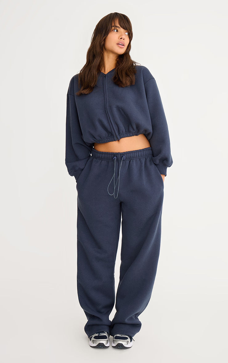 At-home Fashion Slim-fit Belted Cardigan And Pants Set