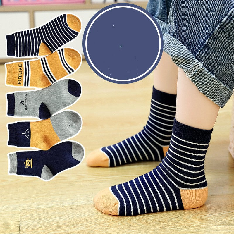 Children's Socks Combed Cotton Students Boneless Middle Tube