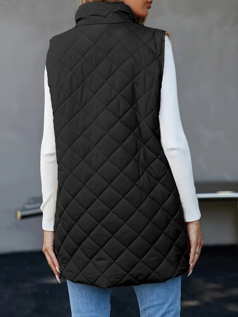 Stand Collar Sleeveless Warm Vest New Zipper Vest